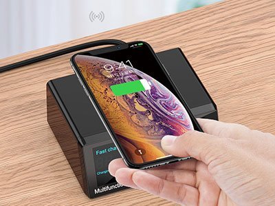 Multi port charger with wireless charging QC3.0 PD 100W(wireless)