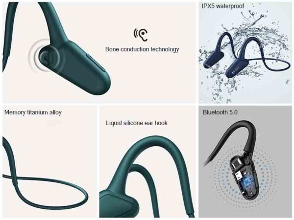 Bone conduction earphones Bluetooth5.0 IPX5 waterprooffeature