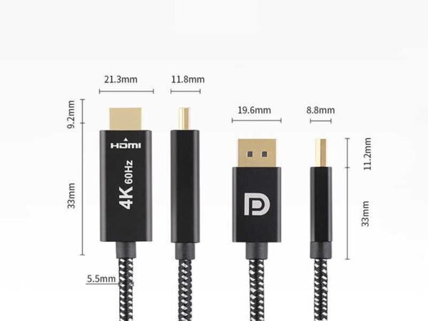 DisplayPort to HDMI adapter cable male to malesize