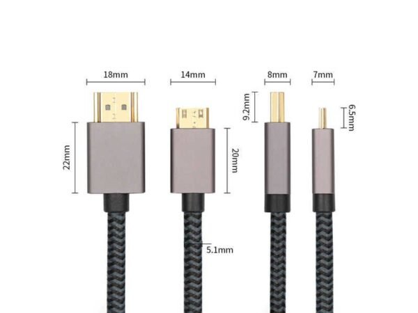 Mini HDMI to HDMI male to male(size)