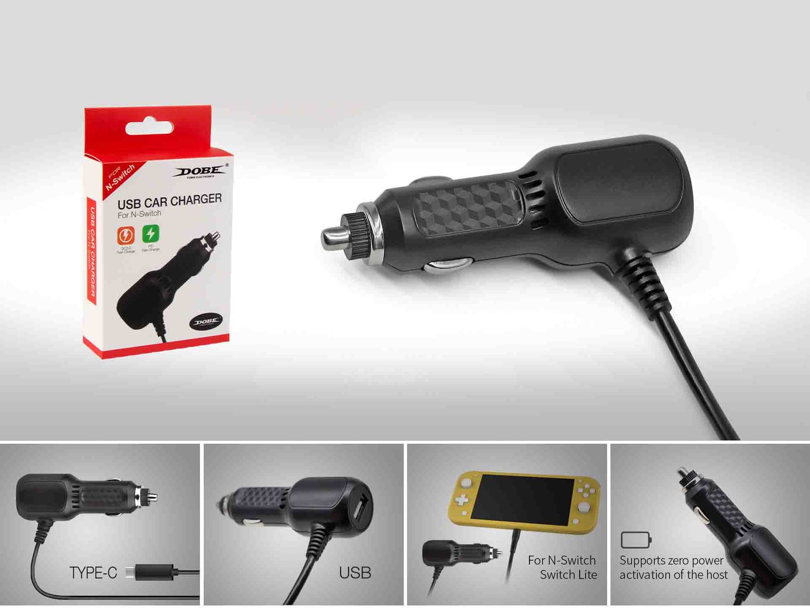 Nintendo Switch Car Charger Type C Dual Port Fast Charge Elegamesclub