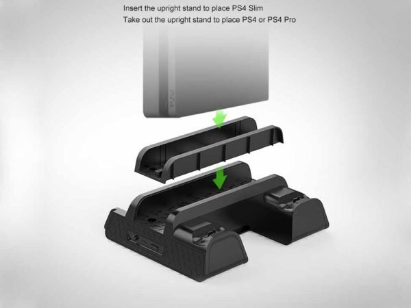 PS4 charging station with USB cooling fan storage rackuse
