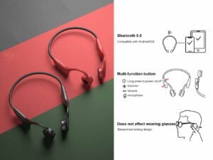 Wireless bone conduction headphones IPX5&8GB storage